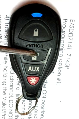 4-button PYTHON DEI Keyfob Remote 7145P FCC ID EZSDEI7141 car Starter control OE - Image 1 of 4