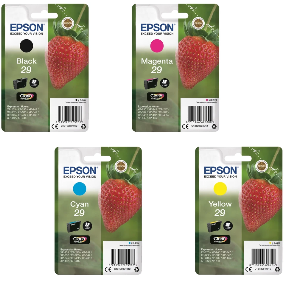 Original Epson 29 29 XL Tinte Patronen Druckerpatrone Erdbeerserie Multipack XP - Bild 1 von 4