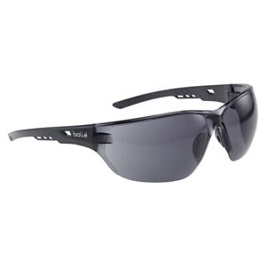 Bolle Ness Plus Protective Sunglasses, Black Frame/Smoke Lens
