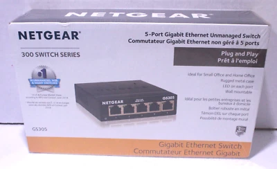 NETGEAR GS305-300PAS 5 Port Gigabit Ethernet Unmanaged Switch Sealed NEW - Image 1 of 4
