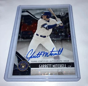 2021 Topps Bowman Platinum Ice Garrett Mitchell su carta auto #TOP-67 10/50 - Foto 1 di 3
