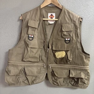 Vintage Columbia Sportswear Fly Fishing Vest Size XL - Khaki - Picture 1 of 11