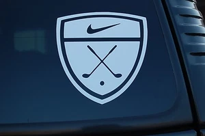Calcomanía de vinilo para carrito de golf Nike crest pegatina tamaño elige (V411) - Imagen 1 de 1