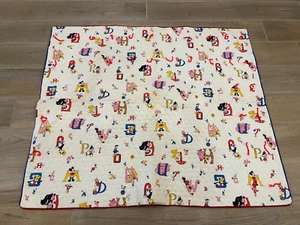 Vintage Disney Handmade ABC Blanket Mickey and Friends 35.5”x41.5” Doublesided - Picture 1 of 3