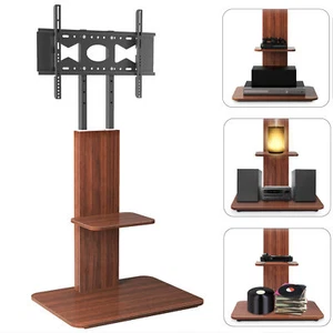 AU Floor TV Stand Free Standing Mount Bracket Wood Shelf for 32"-65" Flat Screen - Picture 1 of 12