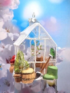 NEW St. Nicholas Square Beautiful Glass Greenhouse Christmas Ornament gardening - Picture 1 of 6