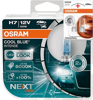 Osram H7 12V 55W Cool Blue INTENSE NextGen. 5000K +100% 2Stk.+W5W OL - Bild 1 von 4