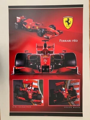  FERRARI, F1 F60,RAIKKONEN, MASSA, AUTHENTIC LICENSED 2009 POSTER - Image 1 of 4