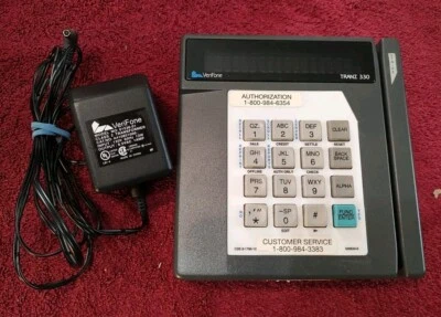 Verifone Tranz 330 Credit Card Reader Terminal w/AC Adapter Powers On - Image 1 of 4