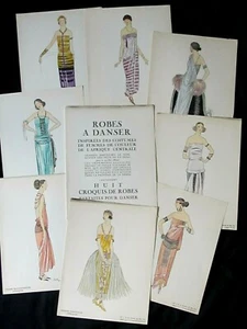 DAVID Robes à danser 1922 8 lithos EO Gazette du Bon Poiret Vionnet Beer Kriegck - Picture 1 of 10
