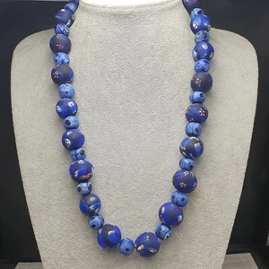 Collar de cuentas de vidrio vintage de inspiración veneciana con millefiori y ojos - Imagen 1 de 21