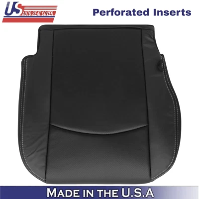 2013-2018 For Dodge Ram 2500 Leather Passenger Bottom Cover Black w/ White Stch - Image 1 of 4