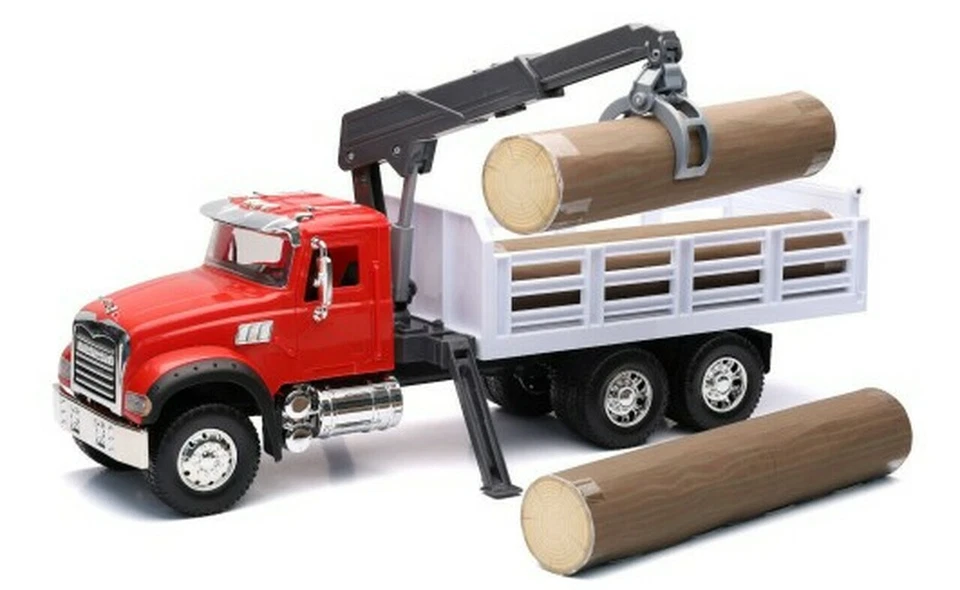 New  Ray 1/18 Mack Granite Log Truck w/Crane & Load Color may vary NRY17126 - Image 1 of 1