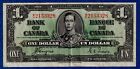 CANADA $1 1937 BC-21d / P58e   King George VI Circulated Note M/N 2153328