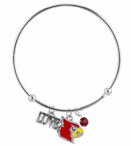 New Love Louisville Cardinals Wire Bangle Charm Bracelet, Gift for Her Mom Cover