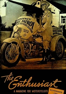 Harley Davidson Enthusiast Magazine November 1941 Tommy Hays Sam Yeager - Picture 1 of 2