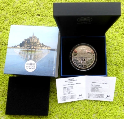 10 EURO ARGENT BE 2020 MONT SAINT MICHEL 3000 EX. PATRIMOINE MONDIAL DE L UNESCO - Photo 1/3