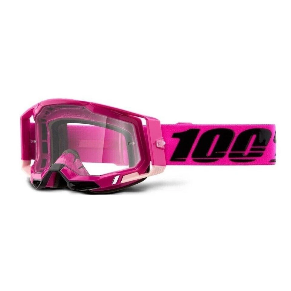 100% RACECRAFT 2 MX Goggles Maho Clear Lens Pink Off-Road