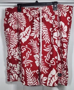 OP Sport Men's Swimming Shorts Trunks Size Large Red Floral Print 38/40 - Photo 1 sur 5