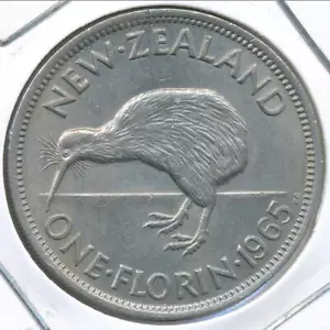New Zealand 1965 Florin 2/- Elizabeth II - almost Uncirculated - Bild 1 von 3