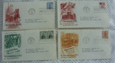 4 US 24,9,13,11 CENT DEFINITIVE ISSUE   FDC Nov 1975 - Image 1 of 3