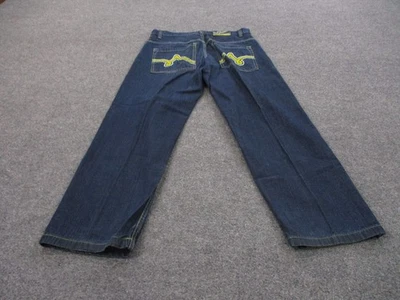 Jeans Evolution Hombres 34 X 32 Azul Denim Pierna Ancha Recto Informal Patinador Y2K Foto 1 de 4