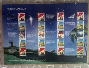 ROYAL MAIL SMILERS SHEET CELEBRATING CHRISTMAS 2015.HARD TO FIND. - Picture 1 of 4