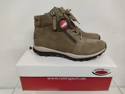 Gabor Rollingsoft Nubuk DriTan muskat beige Damen Stiefelette Mid Sneaker Gr.38
