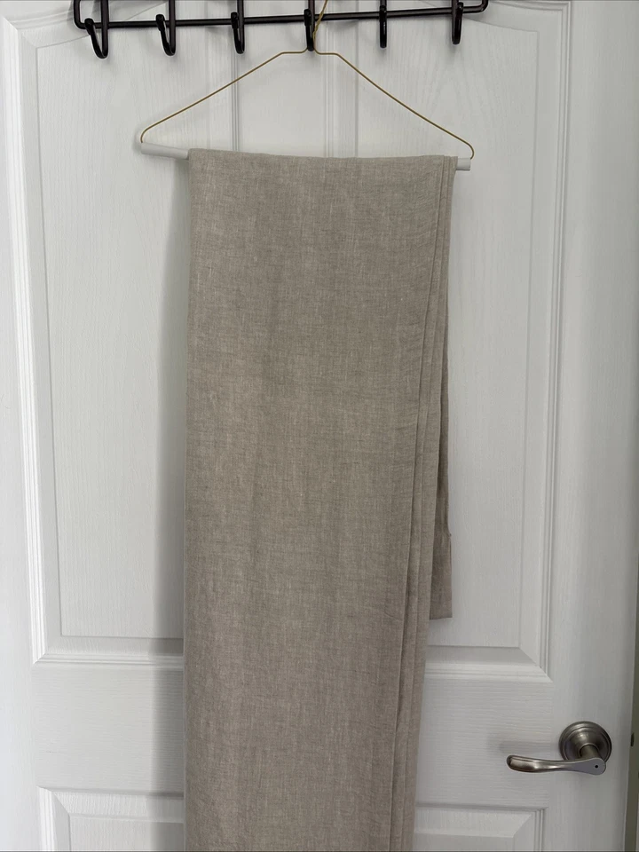 NEW West Elm European Flax Linen 48 x 84 Curtains~light beige ~SET OF 2 NEW - Image 1 of 4