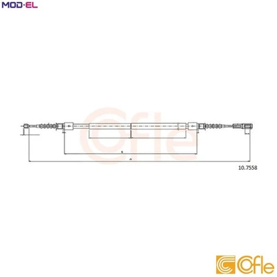 CABLE PULL PARKING BRAKE 10.7558 FOR AUDI A8/S8 AKE/AFB/AKN 2.5L AQD/ALG 2.8L A8 - Image 1 of 4