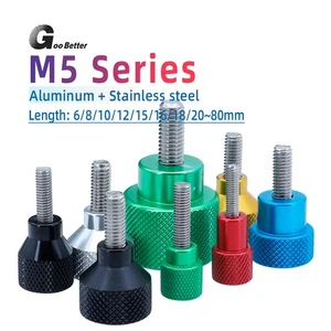 Aluminum+Stainless Steel Knurled Thumb Screws Hand Grip Knob Bolts M6 Step Bolt - Picture 1 of 19