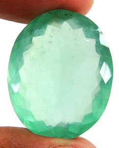 60.60 Ct Natural Green Fluorite Loose Gemstone Oval Cut Wire Wrap Stone - 28247 - Picture 1 of 2