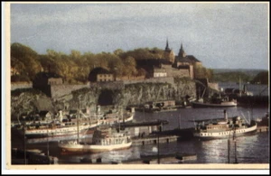 Postal de colección Norge Norway 1958 Akershus Fra Pipervika Castle Oslo - Imagen 1 de 1
