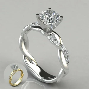 Ring Ladies 5-10 Elegant Women Rings Wedding Gifts White Sapphire Size - Picture 1 of 10