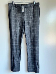 NWT Ann Taylor Petite Black Gray Glenn Plaid Trouser Pants Size 12P - Picture 1 of 11