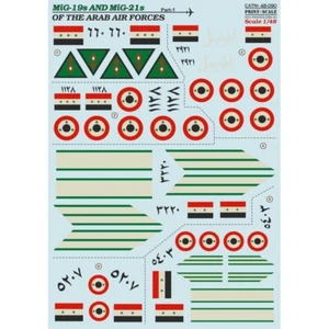 MiG-19s and MiG-21s of the Arab Air Force Part 1 Print Scale 48-090 Decal 1:48 - Picture 1 of 2