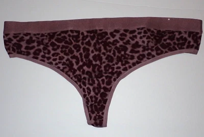 Lane Bryant Cacique 22/24 Cotton Thong Panties Purple Mauve Cheetah Animal - Image 1 of 4