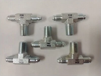 EATON 2601-04-04-04 1/4" JIC TO 1/4" JIC TO 1/4" NPT STEEL TEES (LOT OF 5) - Image 1 of 2