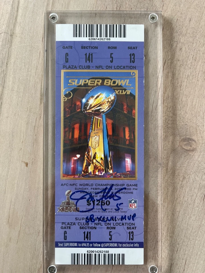 Boleto firmado del Super Bowl XLVII - Joe Flacco Foto 1 de 1