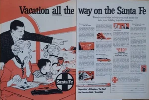 1959 vintage Santa Fe print ad. Vacation all the way on the Santa Fe - Picture 1 of 1