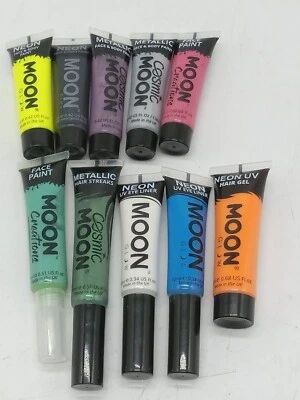 Moon Glow pinturas faciales y corporales metálicas neón y neón, gel para el cabello, delineadores de ojos Foto 1 de 4