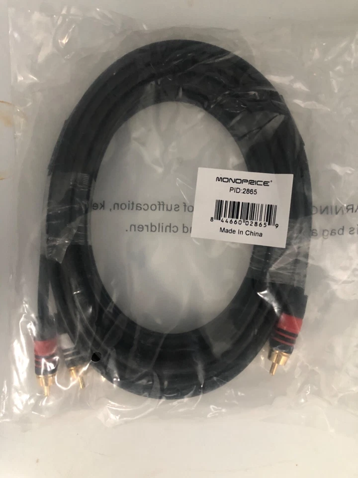 MONOPRICE, 2865, 12ft, 2 RCA Plug M/M,....................................LSS-8 - Image 1 of 1
