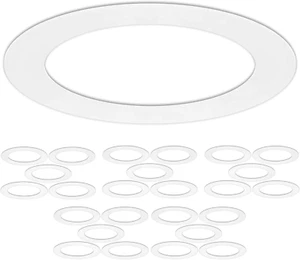 25 Pack Gloss White Goof Trim Ring for 6" Inch Recessed Can Lighting down Light, - Picture 1 of 7