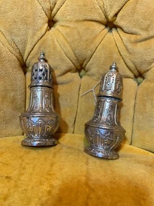 Vintage 5 1/4” Antique Corbell & Co. Silver Salt and Pepper Shakers Set C&Co. - Picture 1 of 12