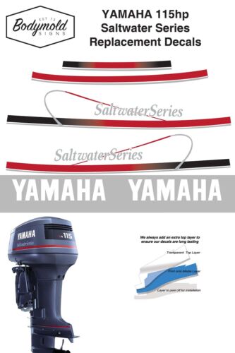 YAMAHA 115 Saltwater Series replacement outboard decals