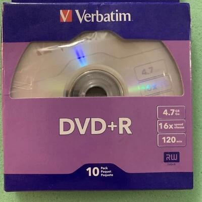 Verbatim DVD+R Recordable Disc, 4.7GB 16x Silver 10/Pack 120 Min VER97956 - Image 1 of 2