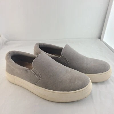 Madden 女孩女式 Gemma 一脚蹬休闲平底鞋灰色麂皮绒 6M 码美国 — 第 1/4 张图片