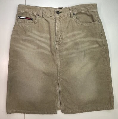 Tommy Hilfiger Falda Mujer 11 Caqui Pana Hasta la Rodilla Frontal Abertura Tommy Jeans Foto 1 de 4