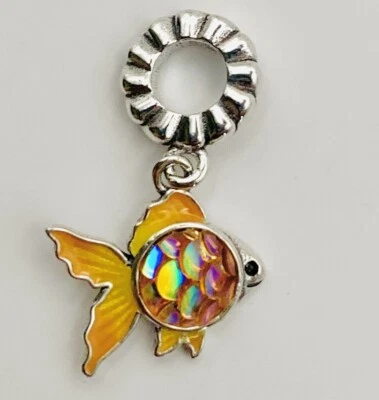 Colgante con dije de pez naranja de plata de ley 925 para pulsera o collar Foto 1 de 2