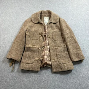 Vintage Tracy Reese Silk Lambswool Jacket Woman 8 Beige Blazer Bow Academia Y2K - Picture 1 of 8